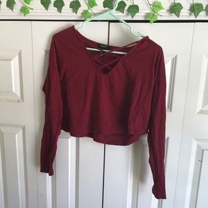 Maroon Crop Top